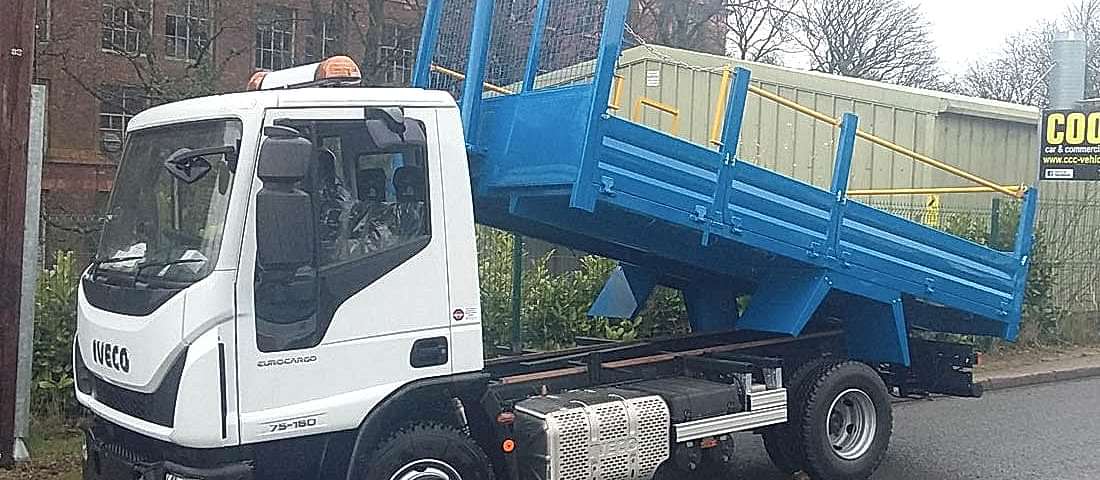 Blue Commercial Flatbed Truck Respray