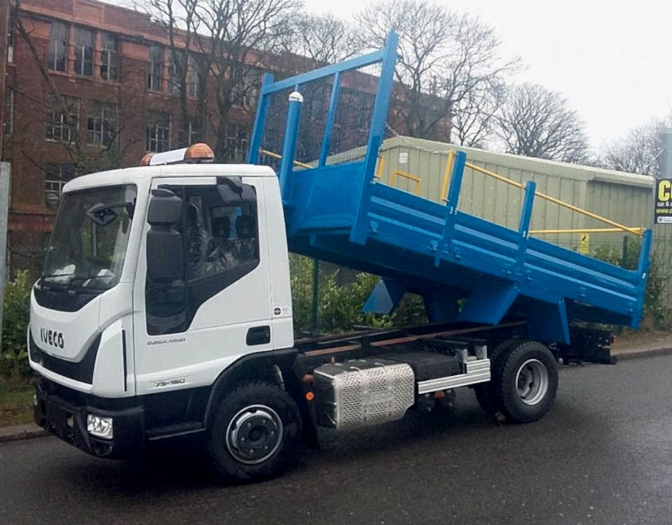 Blue Commercial Flatbed Truck Respray