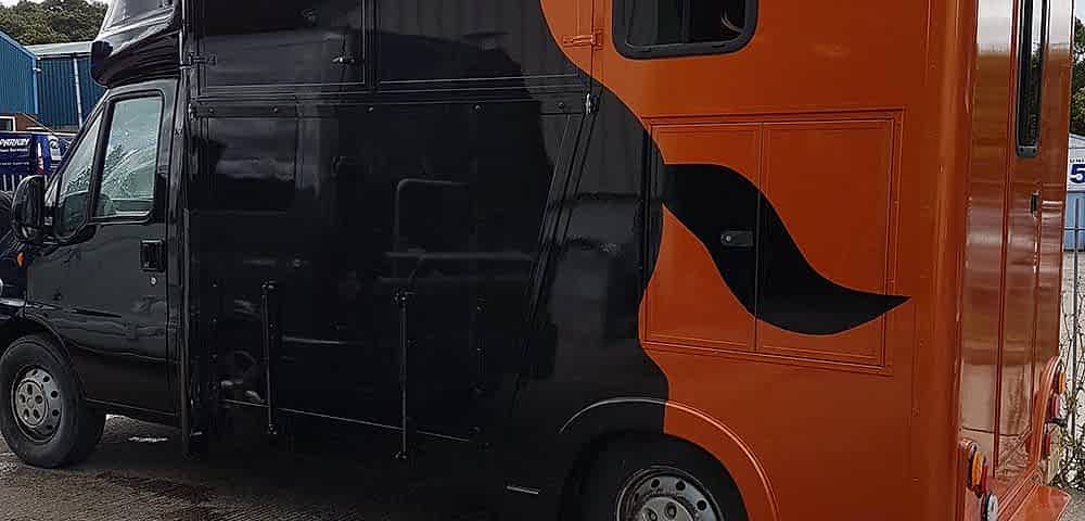 Orange and Black Horse Box Respray